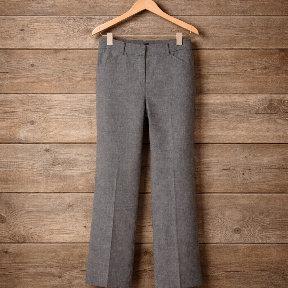 Victor 12 Petite Bootcut Grey Wool Rayon Polyester Slacks